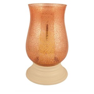 Pacific Accents Alexandria Mercury 13.5'' Glass Hurricane With 3''x6'' Inch Flameless Wax Candle - 1 of 3