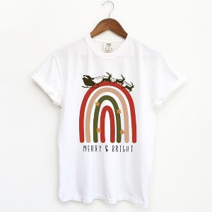 Simply Sage Market Women's Boho Merry and Bright Rainbow Short Sleeve Garment Dyed Tee - 1 of 4