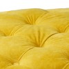 GlasFlength Ottomans and Benches Velvet Upholstered Ottoman with Modern Simple Fashion Design for Stylish Living Spaces, Yellow, 18.9"*18.9"*17.32" - 4 of 4
