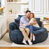 Hooseng Giant Bean Bag Chair for Adults, Teddy Fabric Upholstered Loveseat Lazy Sofa with Storage Pocket and High-Density Memory Foam Padding - 2 of 4