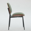 Gulches Olive Green Linen Dining Chairs Set of 2, Mid-Century Modern Retro Chairs with Walnut Bentwood Back, Upholstered Seat & Metal Legs - 4 of 4
