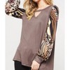 Women's Striped & Leopard Keyhole Top - PROMESA - 3 of 4