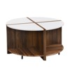 FONTOI 4 Piece of Industrial Round End Table, 2-Tier Coffee Table with Storage for Living Room, White&Brown, 36.61"*18.9"*36.61" - 2 of 4