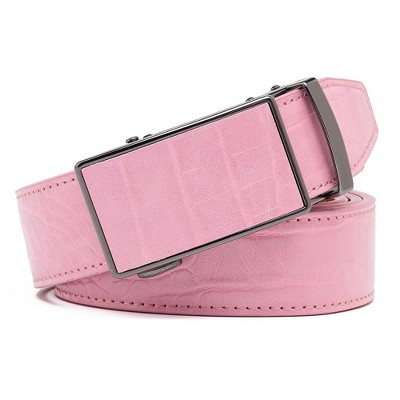 Braveman | Men's Genuine Leather Crocodile Design Dress Belt with Automatic Buckle