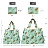 Wrapables Large & Small Foldable Nylon Reusable Shopping Grocery Bags (Set of 2), Dandelions - 2 of 4