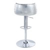 Adjustable Swivel Counter and Bar Stool with Upholstered Seat and Supportive Backrest - 3 of 4