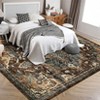 Vintage Area Rugs for Living Room, Oriental Medallion Rugs for Bedroom, Non-Slip Stain Resistant Soft Throw Rug Carpet - 2 of 4