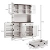 Vipbear 67" Large Kitchen Pantry With Microwave Shelf Snack Storage Cabinet, Wine Cabinet, Adjustable Internal Shelf - 3 of 4