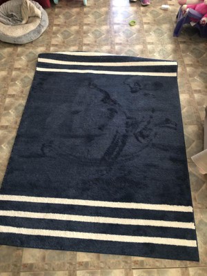 Rugby Striped Kids' Bath Rug Navy - Pillowfort™