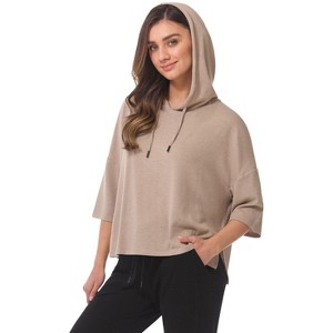Rekucci Soft Stretch Cropped Loungewear Hoodie for Women - 1 of 4