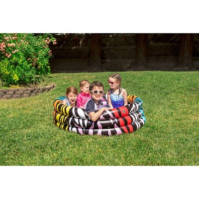 Multicolor Zebra Pattern Inflatable Round Kiddie Pool