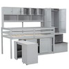 Twin Size Wooden Loft Bed with Drawers and Shelves - 4 of 4