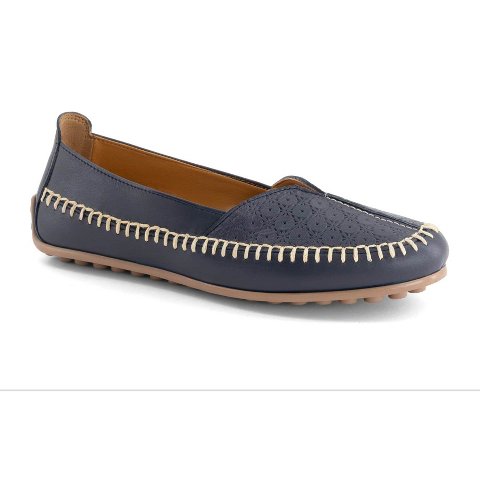 Женские туфли Andrea Women's Ultra Comfort Leather Loafers 94764-3888148 Navy Blue 8