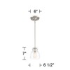 Possini Euro Design Bellis Brushed Nickel Mini Pendant Light 6 1/2" Wide Modern Industrial Clear Glass Shade for Dining Room Home Foyer Kitchen Island - 4 of 4