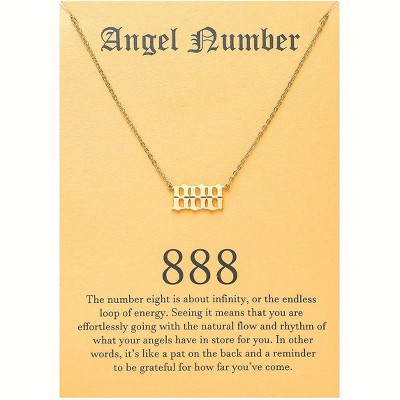 Numerology Choker Necklace with Angel Numbers Spiritual Jewelry 888 Gold