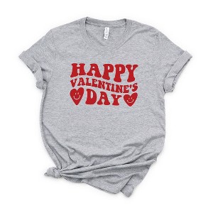Simply Sage Market Women's Happy Valentine's Day Hearts Short Sleeve Graphic Tee - 1 of 3
