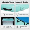 8 ft Inflatable Water Hammock, Floating Dock for Family and Friends, Sunbathing Pool Lounger, Inflatable Float Ring for Summer Parties (Green+Blue) - 2 of 4