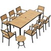 Pamapic 10-Piece Aluminum Outdoor Patio Dining Set with Rectangle Table, Small Side Table and 8-Stackable Chairs - 3 of 4