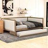 Accent Daybed Modern Nailhead Trim with Trundle for Guest Room 56.8" Wide - 3irtyhousy - 2 of 4