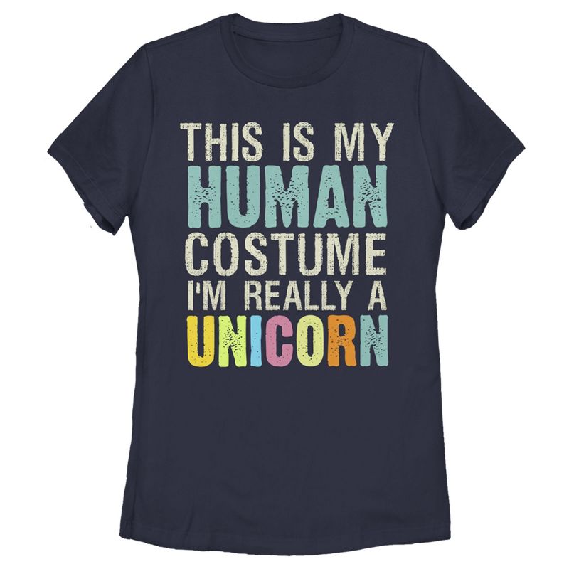 Women's Lost Gods Unicorn in Human Costume T-Shirt, 1 of 5