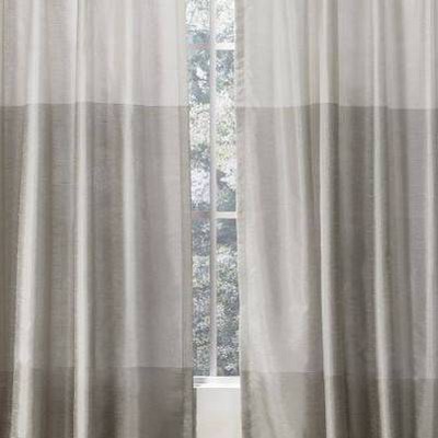 Chateau Striped Faux Silk Pinch Pleat Light Filtering Curtain