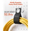 VEVOR Extension Cord Straps, 8-Pack Cable Holder Organizer, Heavy-Duty Extension Cord Hanger , 52.9lbs Weight Capacity Storage Strap,Black - 3 of 4