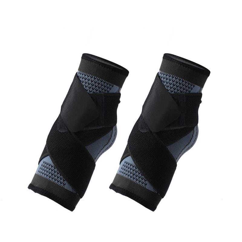 Unique Bargains Ankle Brace Achilles Tendon Wrap Support Adjustable Ankle Compression Sleeve Socks 1 Pair, 1 of 5