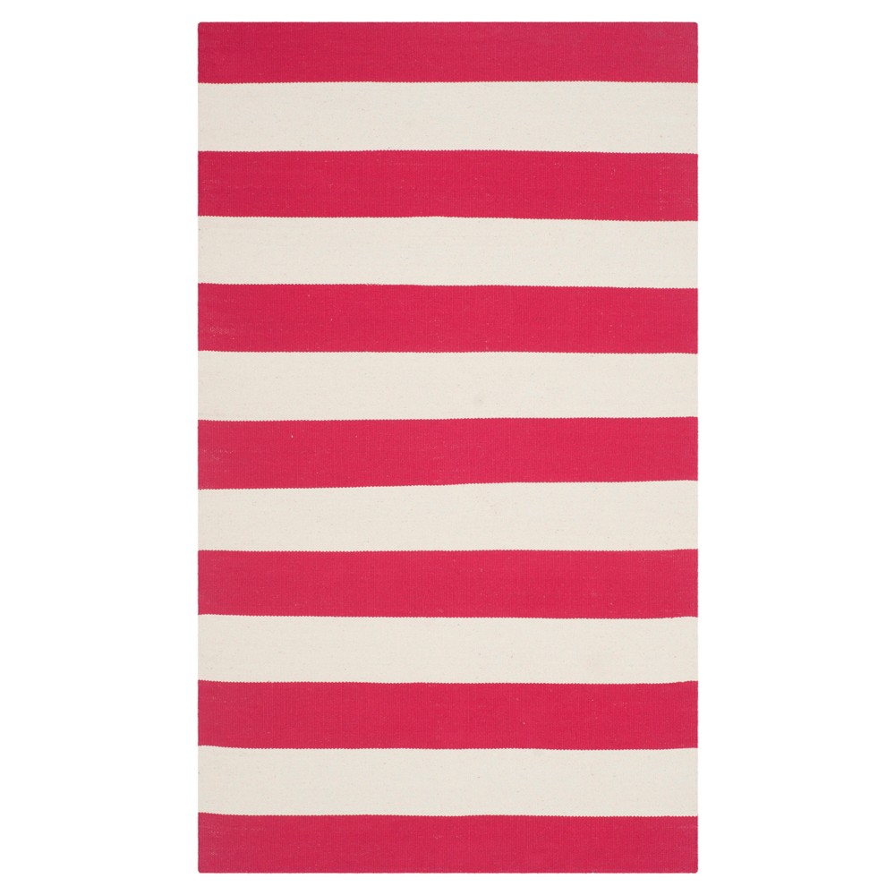 3'x5' Mati Flatweave Accent Rug Red/Ivory - Safavieh