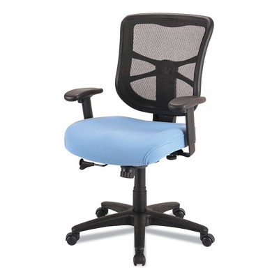Light Blue Mesh Mid-Back Swivel Office Chair with Adjustable Arms