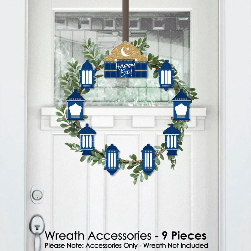 Big Dot of Happiness Ramadan - DIY Eid Mubarak Party Front Door Decorations - Wreath Accessories - 9 Pieces, 2 of 9