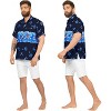 LA LEELA Men's Halloween Costumes Hawaiian Shirts Short Sleeve Button Down Shirt Mens Holiday Beach Casual Aloha Tropical Shirts Funny - image 3 of 4