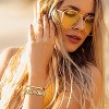 2pcs Gold Chain Link Bracelet, Stainless Steel Crystal Friendship Bracelets Bangle,Watch Band Chains Wristband - 2 of 4