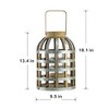 AZL1 Life Concept Decorative Wooden Lantern with Handle Rugged Industrial Style for Indoor Outdoor Home Garden Wedding, Silver, 11.4"*11.4"*16.9" - 3 of 4