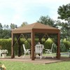 Resenkos Patio Garden Pergola, Pergola Canopy,13' x 11' Heavy Duty Outdoor Canopy Tent with 6 Mesh Sidewall Netting, 3-Level Adjustable Height, Brown - 3 of 4