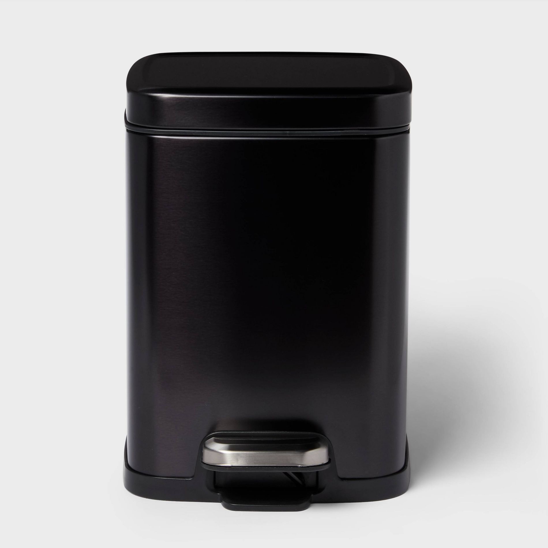 4L Step Trash Can Stainless Steel Black - Brightroom™