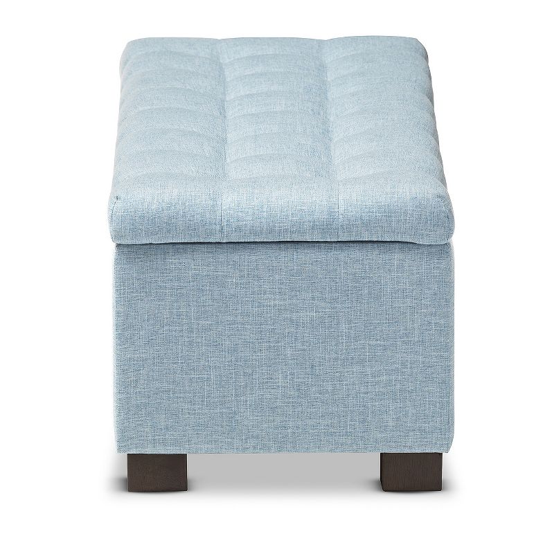 Roanoke Modern And Contemporary Fabric Upholstered Grid - Tufting Storage Ottoman Bench - Baxton Studio, 4 of 10