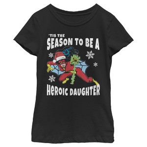 Girl's Marvel Christmas Spider-Woman Heroic Daughter T-Shirt - 1 of 3