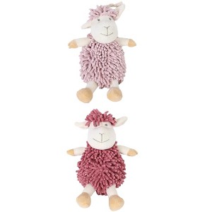 REGALWOVEN Cute Sheep Chenille Soft Absorbent Quick Drying Fuzzy Ball Hand Towel 9" x 13" 2 Pcs - 1 of 4