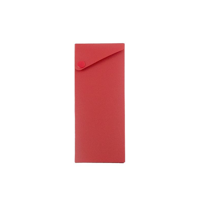 JAM Paper Plastic Sliding Pencil Case Box with Button Snap Red 2166513299, 1 of 5