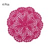 Unique Bargains Handmade Crochet Round Lace Placemats with Floral Patterns for Wedding Party - 3 of 4