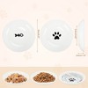 Unique Bargains Cat Food Bowl White Black 1 Pc - 2 of 4