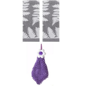 REGALWOVEN 3 Pcs Soft Absorbent Decorative Hand Towels for Bathroom Kitchen - 1 of 4