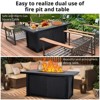 Outdoor Propane Fire Pit 52inch, 50000BTU Gas Fire Pit Table with Cover and Rain Cover, Rectangle Gas Firepit Table for Patio Deck Garden Backyard - 3 of 4