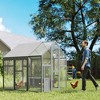 PawHut Large Chicken Run, Wooden Chicken Coop with Waterproof & Anti-UV Cover, Split Door, Nesting Boxes, Roosting Bar - 3 of 4