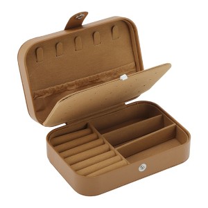 Unique Bargains PU Travel Jewelry Box for Women Display Storage Jewelry Earrings Rings Necklace - 1 of 4
