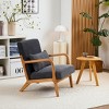 Vynxaria Beige Cotton - Filled Modern Accent Chairs with Armrests & Cushions, Ideal for Living Room & Bedroom - 3 of 4