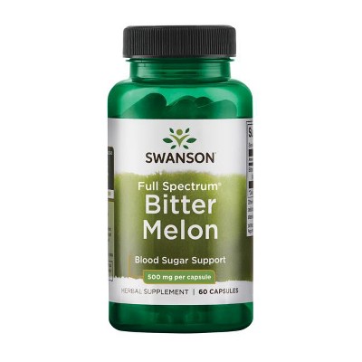 Swanson Full Spectrum Bitter Melon (Momordica) - Ayurvedic Herb Promoting Blood Sugar Support - Helps Maintain Blood Glucose Levels Already Within the Normal Range - (60 Capsules, 500mg Each)