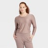 Women's Ribbed Side-Cinch Long Sleeve Top - All In Motion™ - 3 of 4