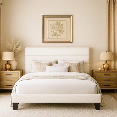 Velvet Upholstered Bed with Wooden Slats, No Box Spring Needed, Easy Assembly