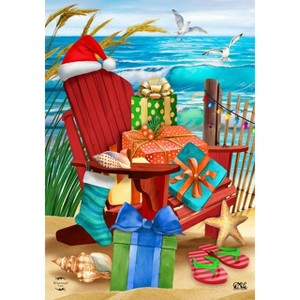 Briarwood Lane Beachy Christmas Garden Flag Adirondack Chair Pres - 1 of 4